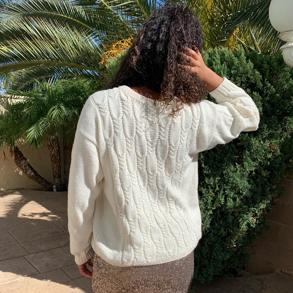 VTG Cable Knit Sweater - Picture 2 of 2